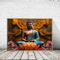 1pc frameless canvas Lotus Zen Meditation Natural Buddha Canvas Printing Wall Paintings Decoration Modern Home Bedroom Decoratio - Image 2