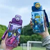 600ML Children's Water Bottle for Summer Student Drinking Bottle Plastic Sports Water Bottle Portable Anti-fall and Leak Proof 6