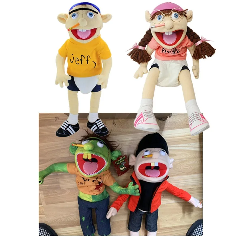 60cm Large Jeffy Hand Puppet Plush Doll Stuffed Toy Figure Kids Educational  Gift Funny Party Props Christmas Doll Toys Puppet