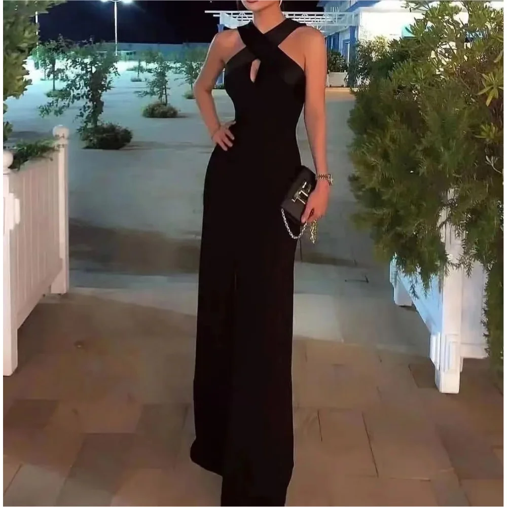

Muloong Halter Floor-Length Women Elegant And Pretty Luxury Prom Dress