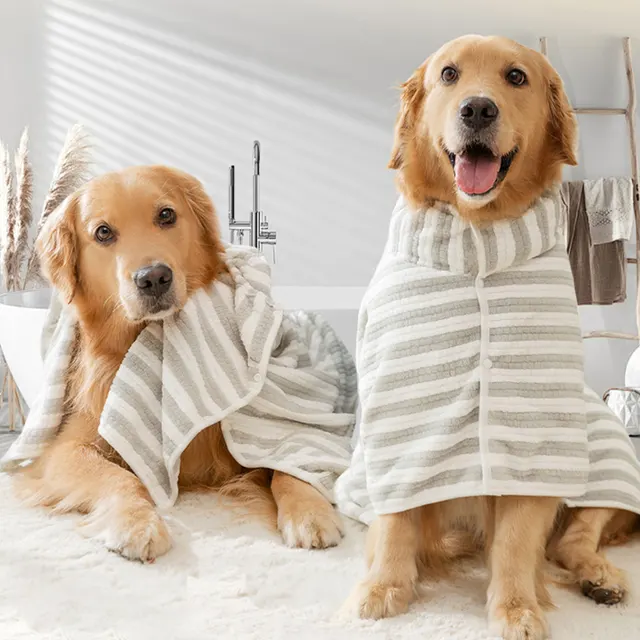 Ultra-Absorbent Dog Bath Towel Super Absorbent Dog Bathrobe Robe For Large/Medium/Small Dog 5