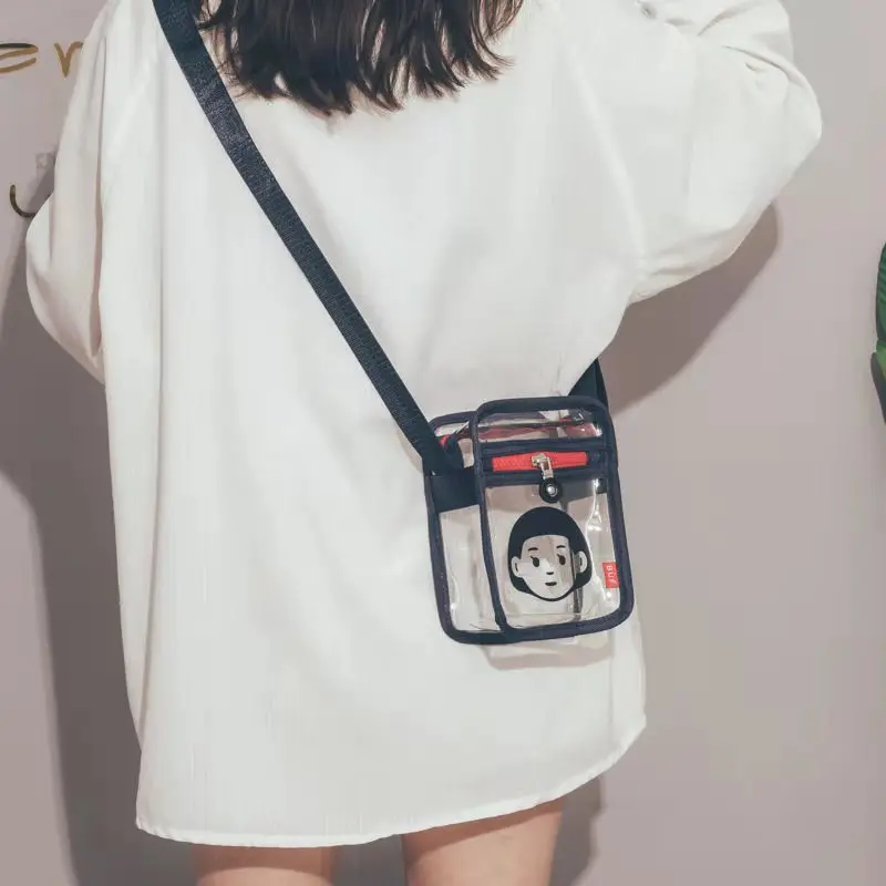 

Summer Transparent Messenger Bag Cross-Body Female 2021 Cartoon Korean Simple Square All-Match Ins Cute Childlike Shoulder
