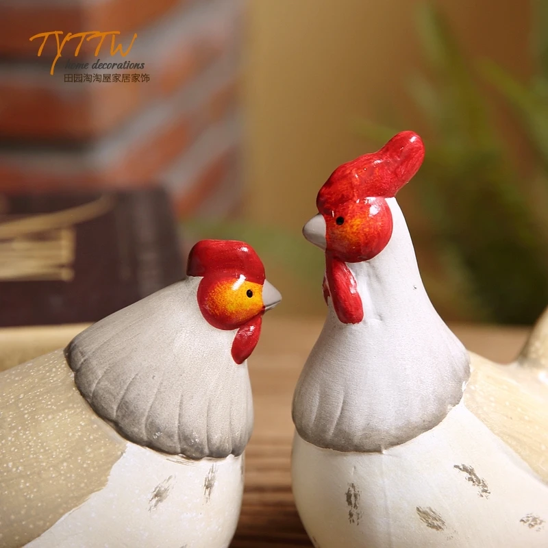 White Ceramic Country Kitchen Chicken With Measuring Spoons