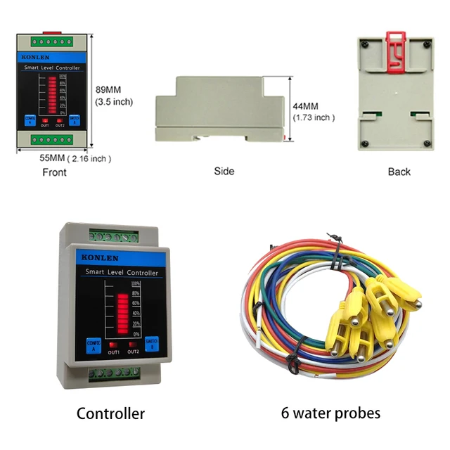 KONLEN Tuya Tank Water Level Sensor Controller Monitor WIFI Automatic Flood Leak Alarm Detector Smart Life Leakage Protection 6