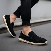 Handmade Suede Genuine Leather Mens Loafers Moccasins Slip On Men's Flats Male Driving Shoes Men Casual Shoes Fashion Men Shoes