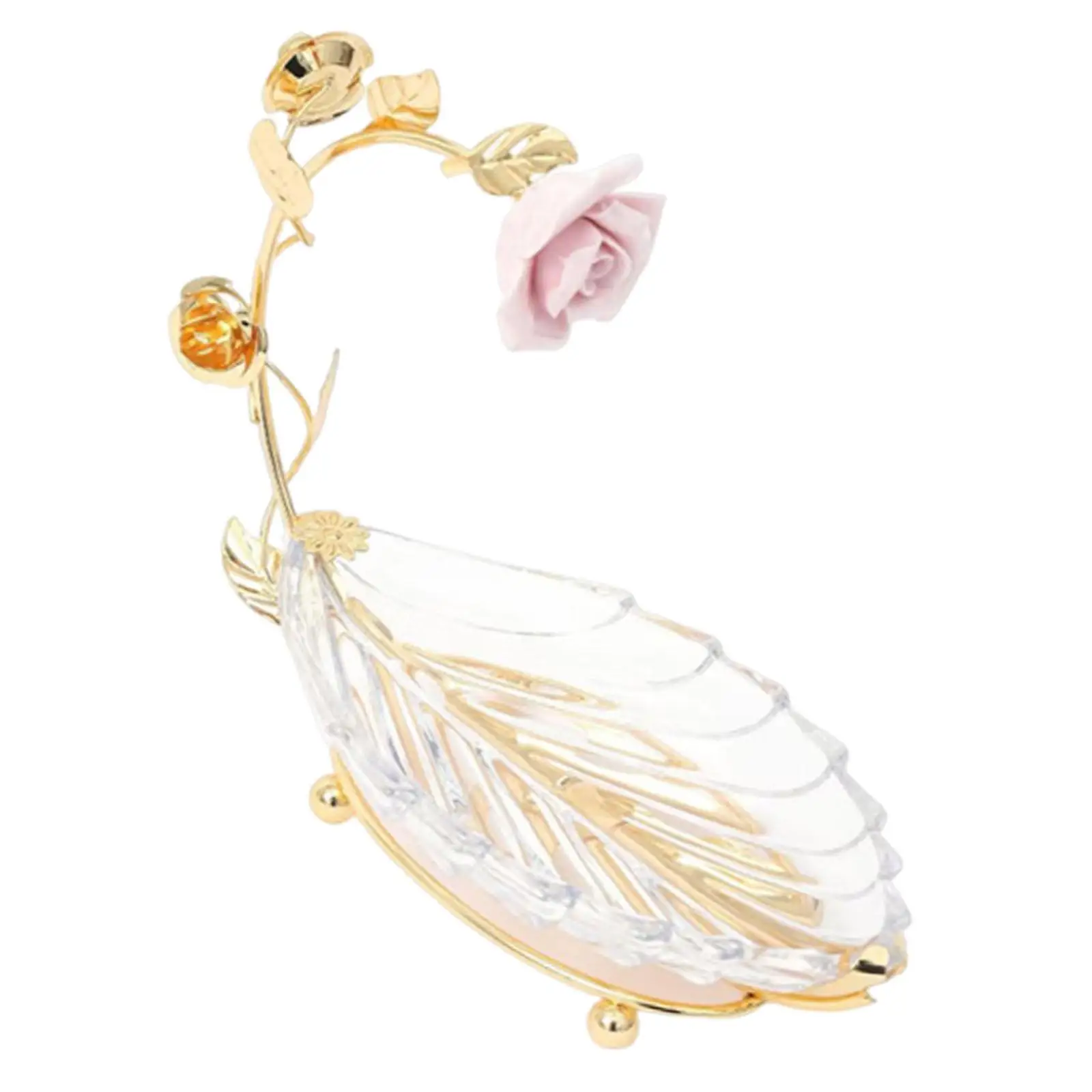 Leaf Tray Cake Stand Serving Tray for Home Decor,Dessert Gold Clear Gifts Fruit Plate for Party Restaurant Home