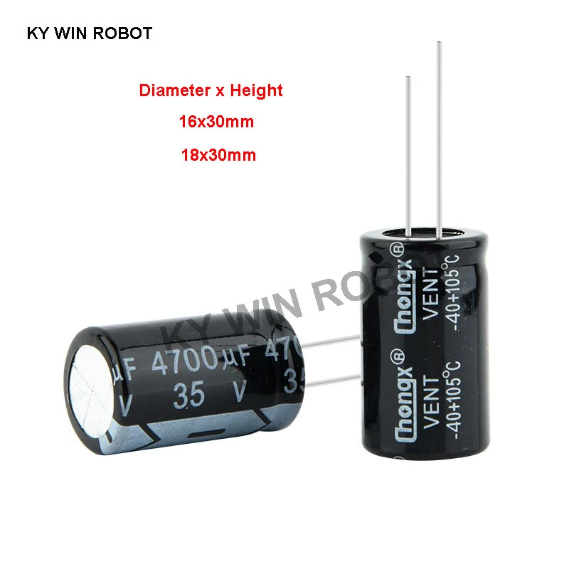 Condensador electrolítico de aluminio, 35V/4700UF, 18x30mm, 16x30mm, enchufe 35V, 4700UF, 2 unids/lote| | - AliExpress