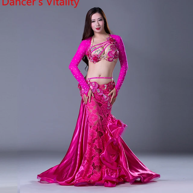 New Design Handmade Beaded Belly Dance Costume Bar+belt 2piece/ Set Ladies  Belly Dance Costumes Women Dancing Wear Tf1601 - Belly Dancing - AliExpress