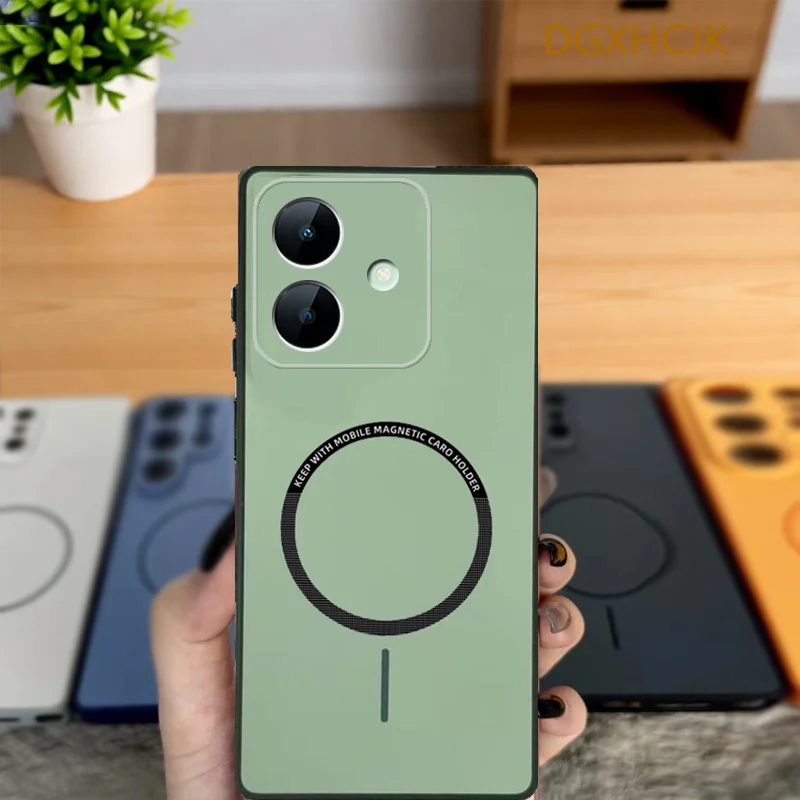 Premium Shockproof Magnetic Silicone Back Cover - Multi-Color Design