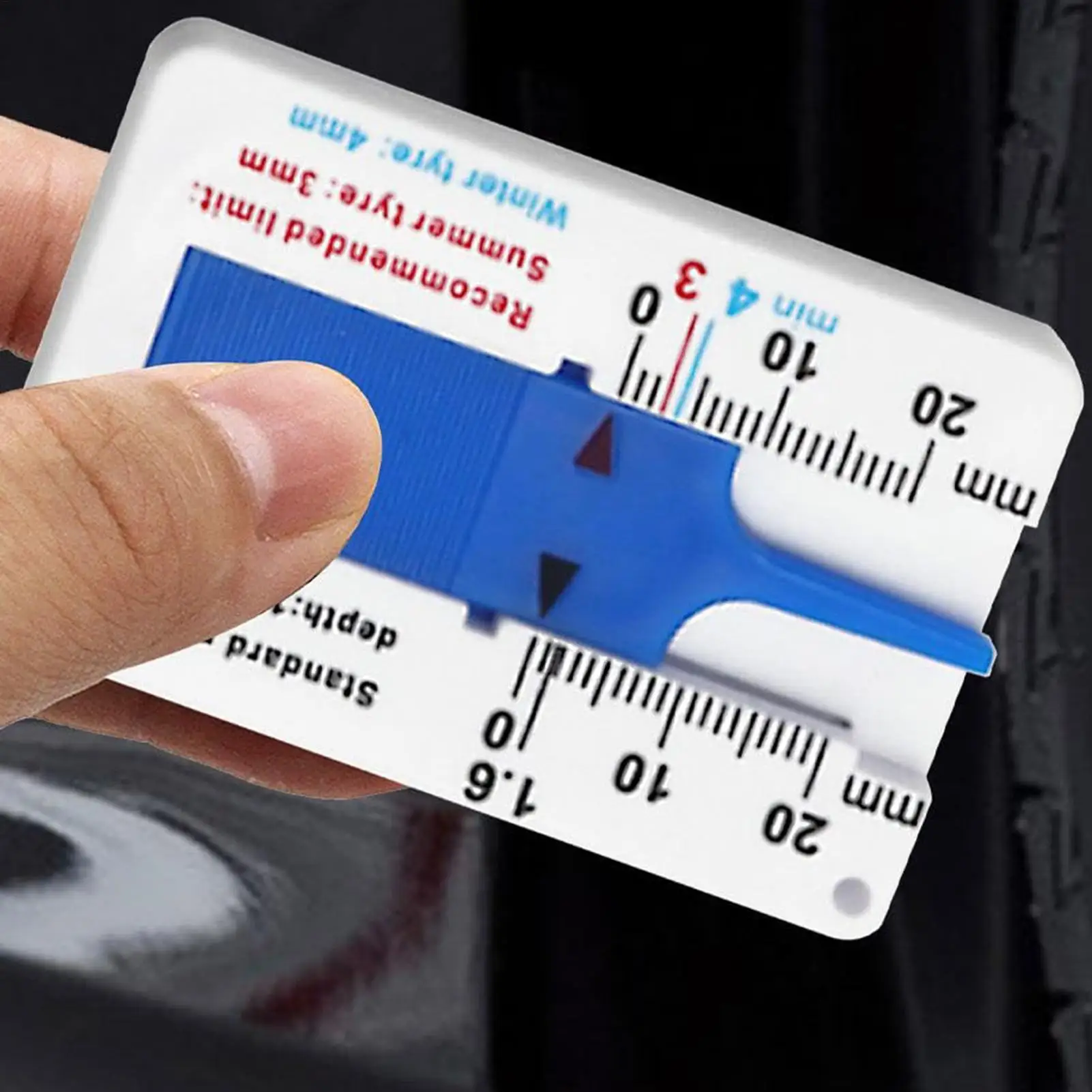 Tire Depth Gauge 0-20 mm Tread Gauge Tool Portable Easy Reading Gauge Tire Tread Depth Accurate Measurement Tool for Motorcycles