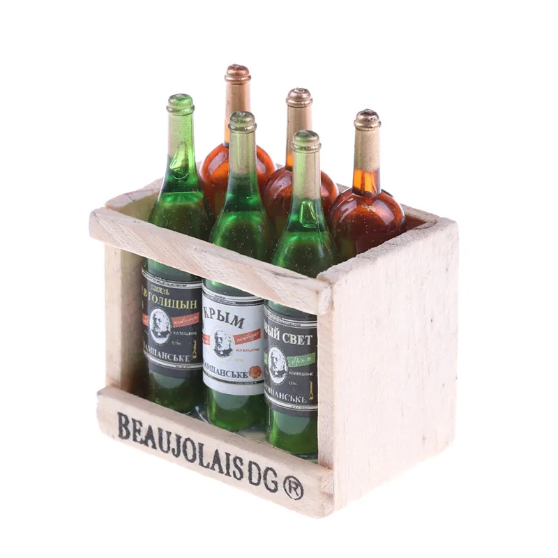 1 Set 1/12 Miniature Wine Bottles Dollhouse Kitchen Accessories - Mini Dolls House Living Room Accessories Beer Drink Bottles