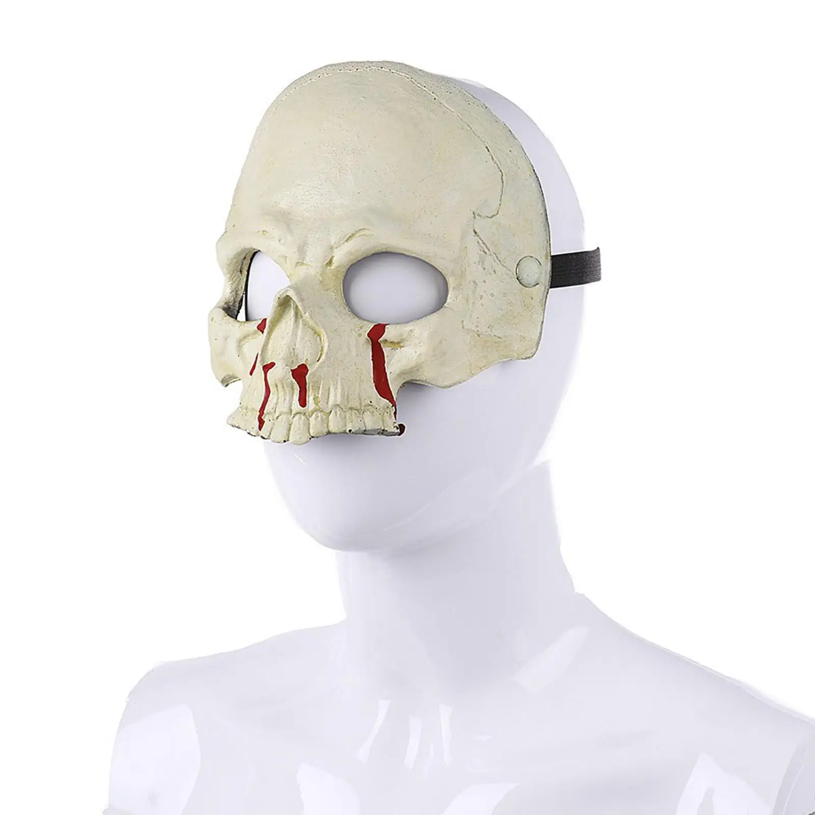 

Halloween Skull Mask Decor Scary Eyemask Bloody Costume Accessories Horror Half Face Mask for Adults Men Women Dress up Holiday