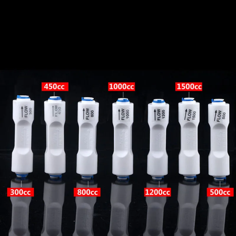 Hose pipe fitting pipe fitting water pipe fitting 300CC-1500CC RO water system waste water flow regulator restrictor 1/4" OD hose reverse osmosis quick fitting