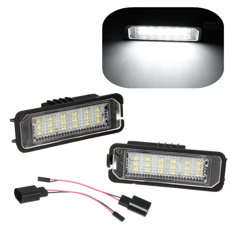 2X12V 5W 18 Led Luci Targa Auto Lampade Bianche Per Vw Golf 4 5 6 7 Lupo Scirocco Polo 9N 6R Passat B6 Phaeton