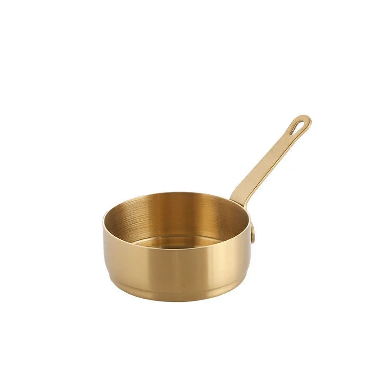 Mini Pentole Per Salse In Acciaio Inox - 100ml, Con Manico In Noce, Per Burro, Cioccolato E Salse