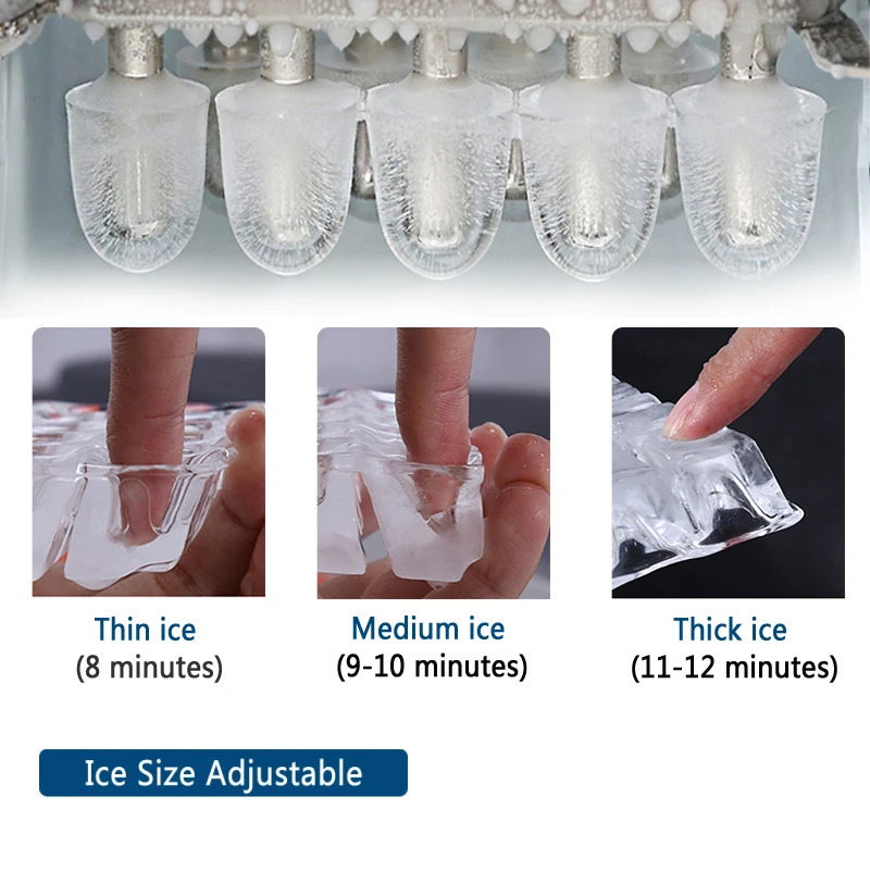 Commercial Ice Machine 25KG Desktop Multifunctional Bucket of Water Automatic Ice Machine Bullet-shaped Round Home Appliance countertop ice maker