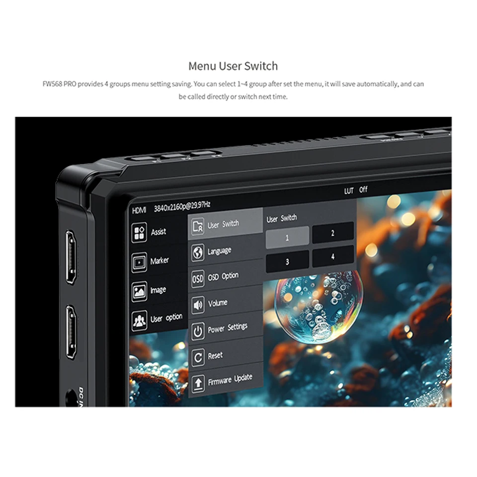 Feelworld FW568 PRO 6" Full HD Screen Video Monitor 1920*1080 1200Nit Lightweight Bright On Camera Film Field Recording