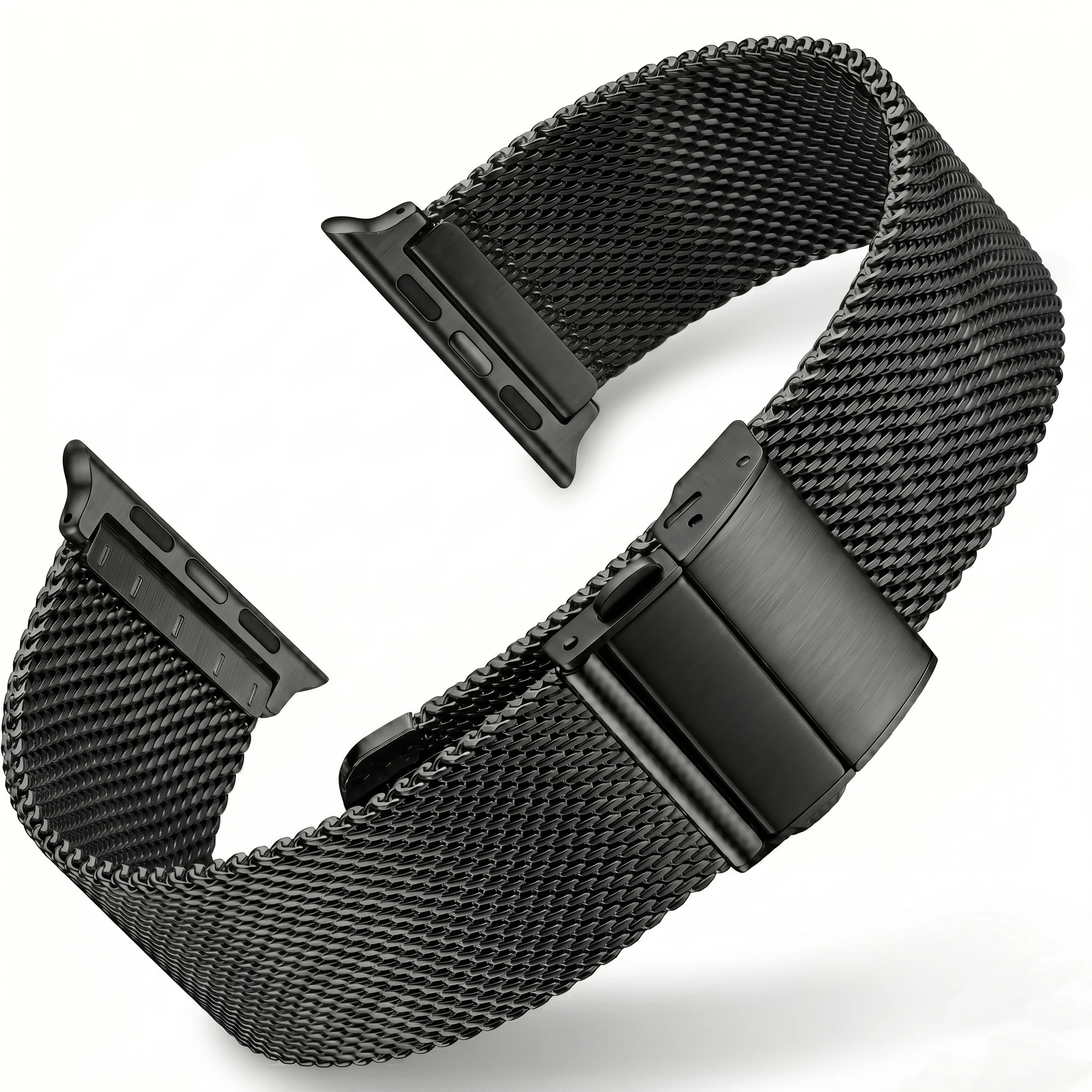 Elegant Mesh Milanese Loop Bracelet for Smartwatch in Silver Black