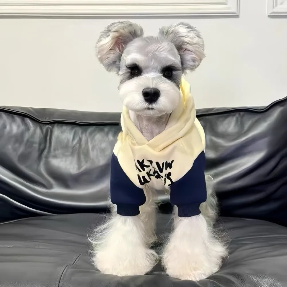패션 레터 패턴 따뜻한 강아지 후드티 두꺼운 포근한 투레그 강아지 옷 편안한 부드러운 강아지 후드 스웨트셔츠 데일리룩