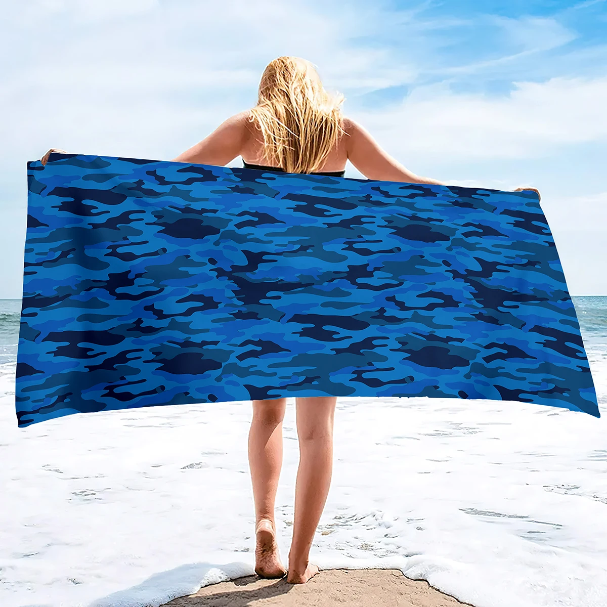 Serviette de plage camouflage anti sable grande taille douce_voghion.com