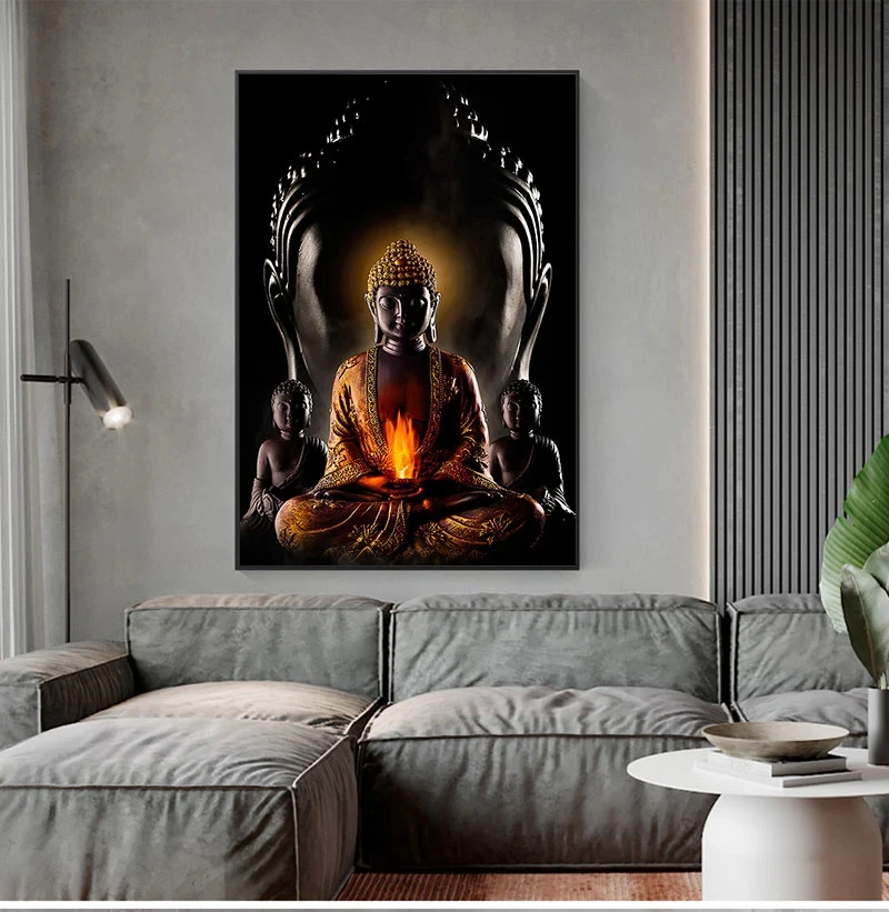 

God Zen Buddha Statue Posters and Prints Wall Art Pictures for Living Room Modern Home Decor Posters HD Canvas Oil Paintings