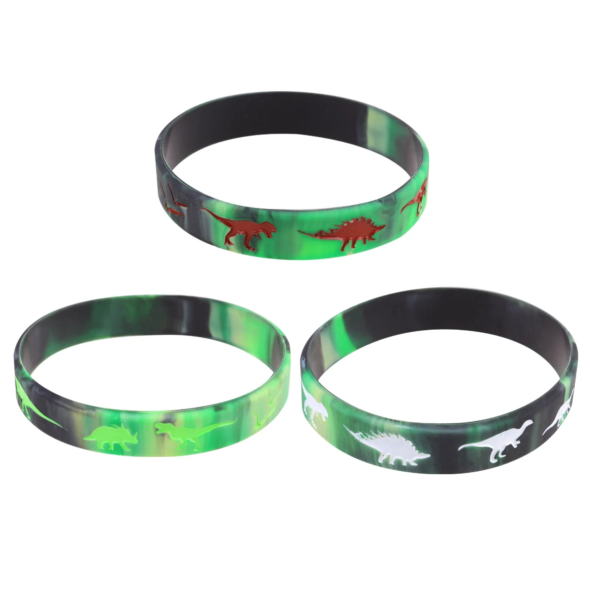 25 Pcs Party Bracelet Toy Wristbands Hand Chain Tape Silicone Dinosaur Straps Customized