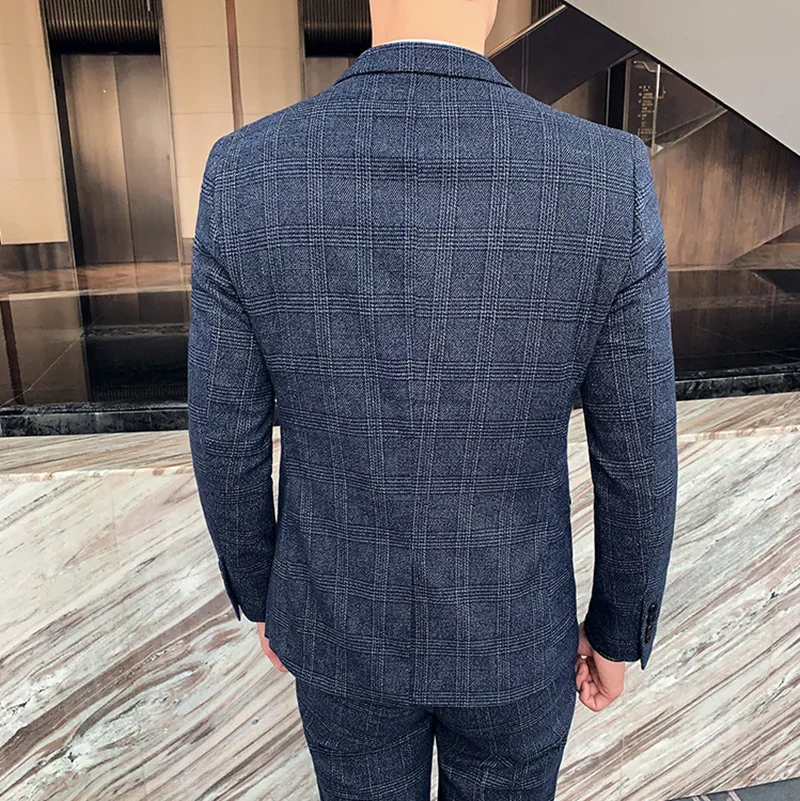 Costume de Boutique (Blazer + Gilet + Pantalon) pour Homme – Style Lin Élégant pour le Travail