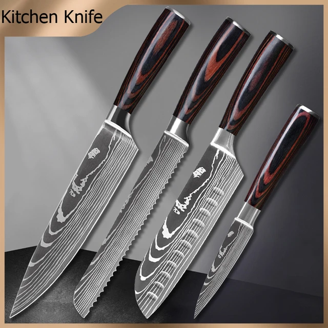 Stainless Steel Kitchen Knife Set Kitchen Knives Set Fishing Chef Knives  Sets Chef Slicer Paring Bread Utility Camping Knife Set - AliExpress