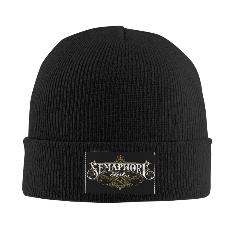 

Logo For Barbershop Skullies Beanies Caps Hip Hop Winter Warm Women Men Knitted Hat Unisex Adult Vintage Barber Shop Bonnet Hats