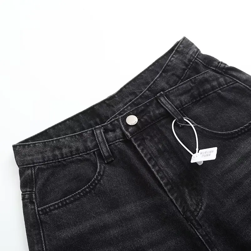 Maxdutti Ins Blogger Retro Shorts Women High Waist Ripped Denim Mom Fashion Summer Bermuda Ladies