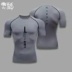Toji Compression Shirt: Premium Anime - Inspired Gymwear for Ultimate Performance (GRAY)