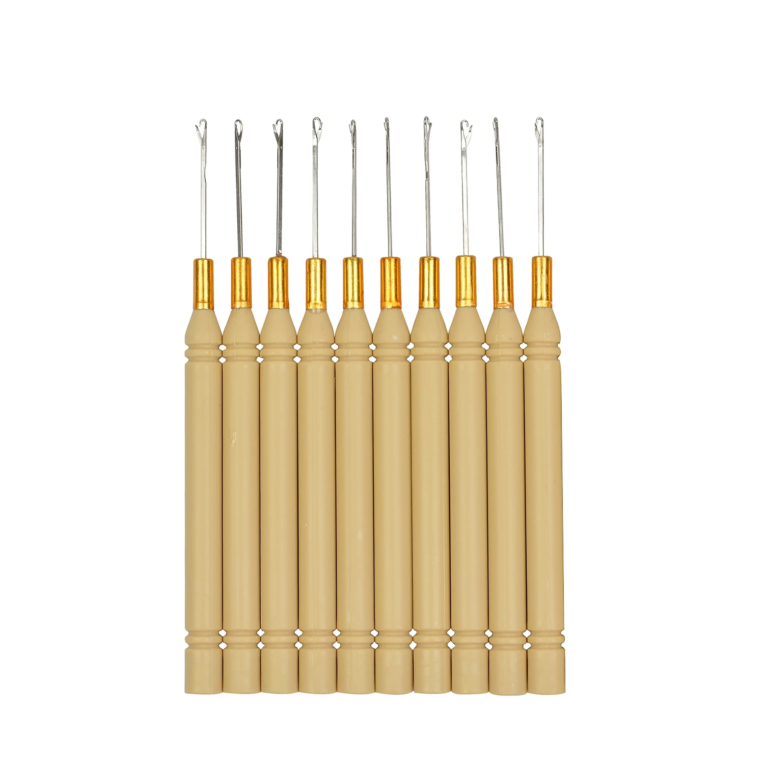 10Pcs Latch Hook Needles Hair Extension Tools Threader Crochet Hooks Needles for Micro Link Beads Hair Extensions