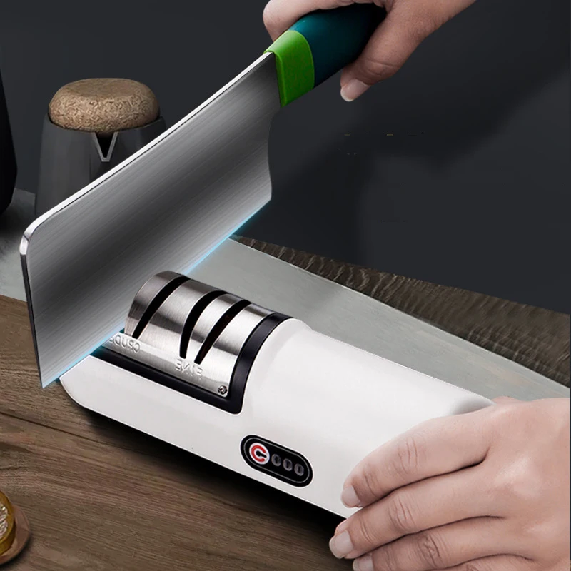 USB Rechargeable Electric Knife Sharpener Auto Adjustable for Quick