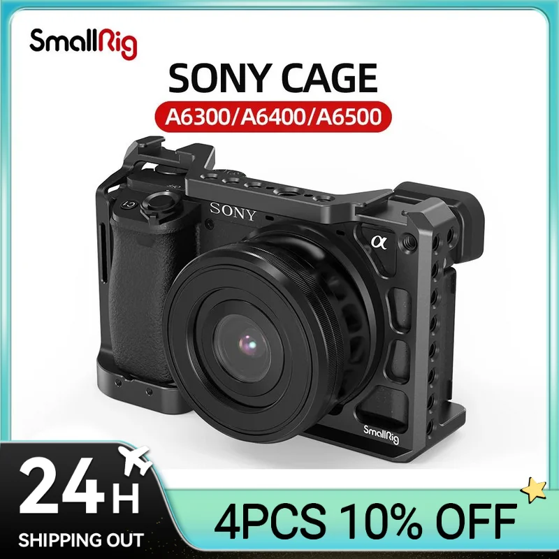 Smallrig A6400 Gaiola de Câmera para Sony Alpha A6300 A6400 A6500 A6100 Câmera com Furos de Rosca para Vlog Faça Você Mesmo Opção 2310