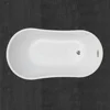 Contemporary White 54" Acrylic Freestanding Bathtub Soaking Tub with Brushed Nickel Overflow Non-Slip Design High Quality 5