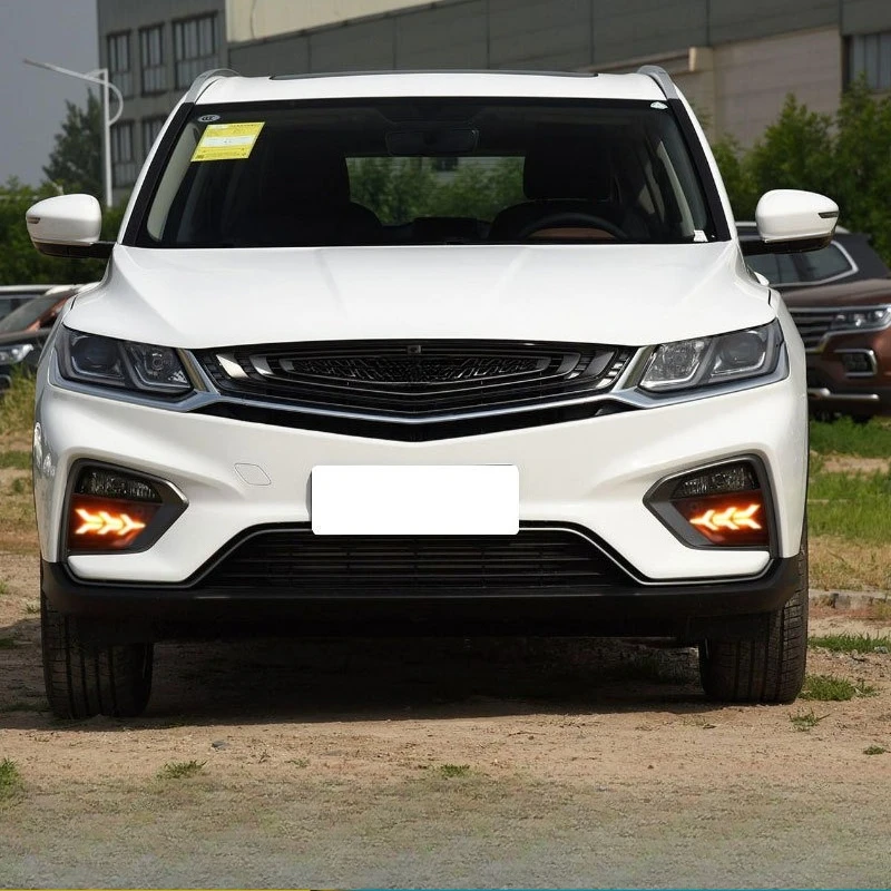 DRL for Geely Coolray 2019 Car Led Daytime Running Lights Yellow Dynamic Turn Signal Front Fog Lamp Modified 12V Daylights detail image 2