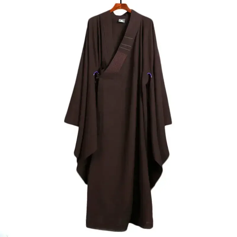 Monk Costume Buddhist Chinese Traditional Clothings Meditation Zen Shaolin Hanfu Suit Taoism Tibetan Clothes Monk Robe Kung Fu
