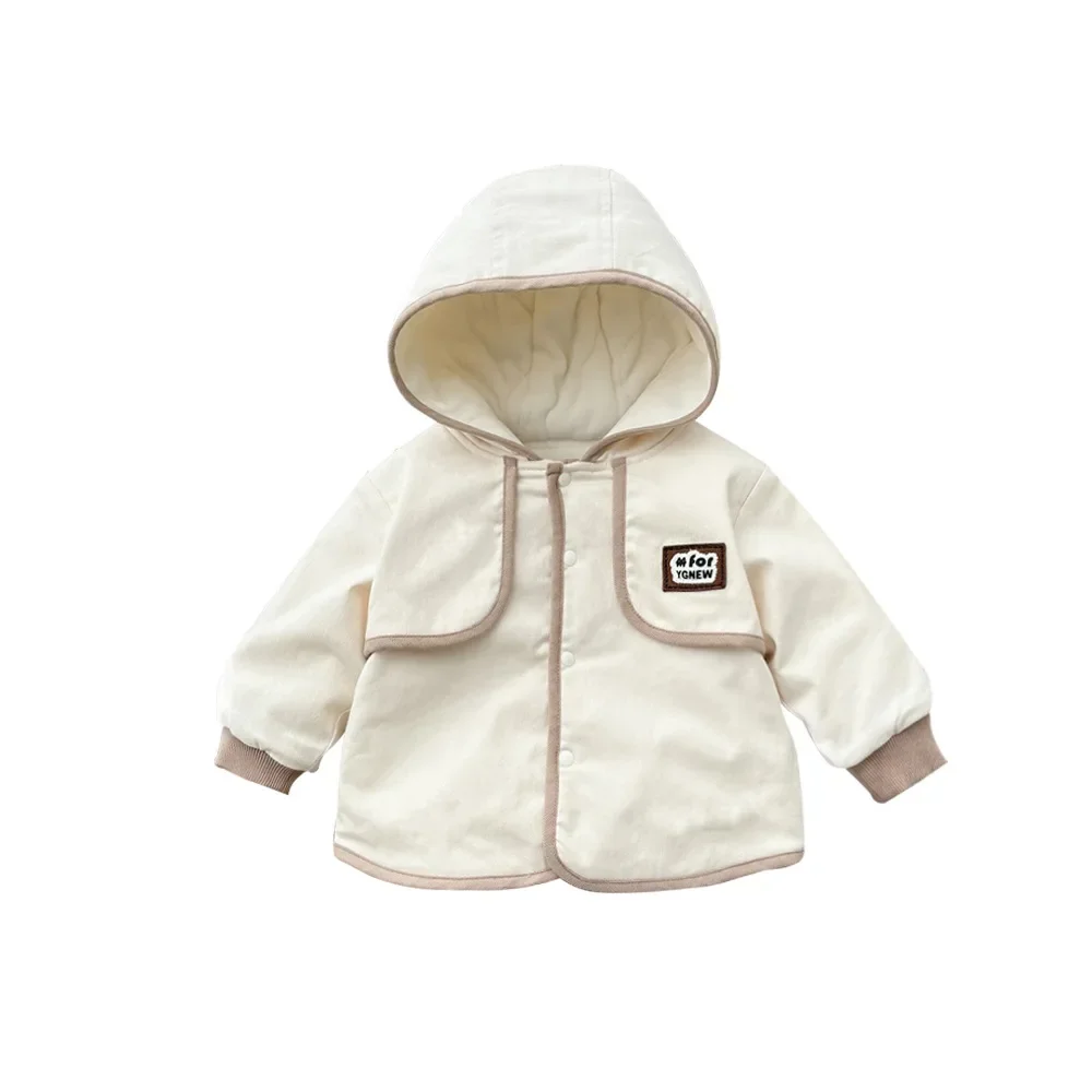 Winter New in Kids Baby Girls Boys Thicken Contrast-colored Quilted Jacket , Infant Toddler Hooded Fashion Top Outwear Coat