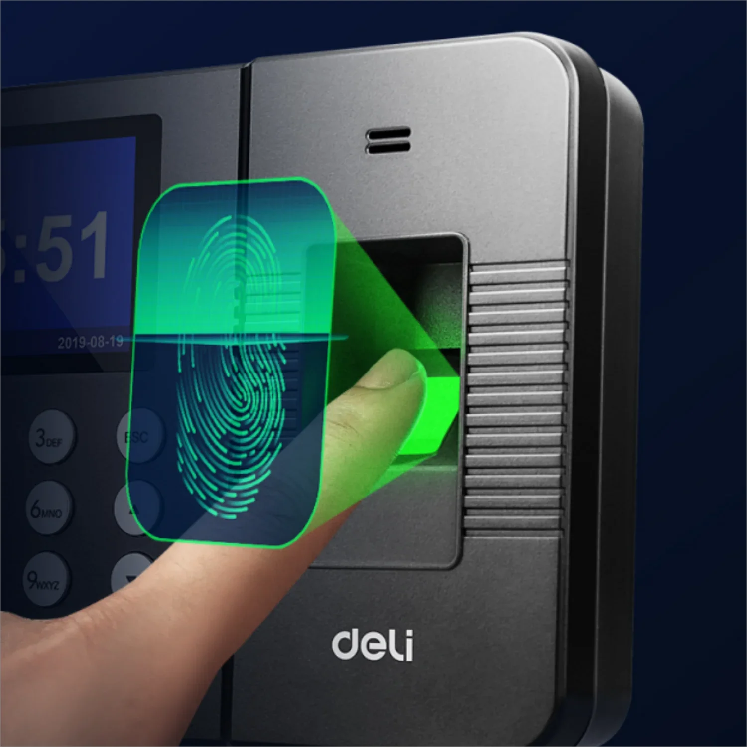 fingerprint attendance machine Deli Fingerprint Time Attendance System Biometric Clock Recorder Employee Recorder Management Device E3960