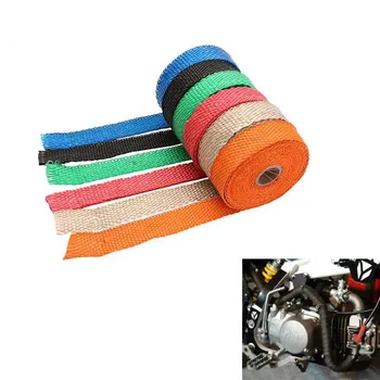 5 metri Nastro isolante per tubi di scarico per auto Nastro isolante in fibra di vetro Isolamento automatico Nastro avvolto termicamente Scudo termico in rotolo ad alta temperatura