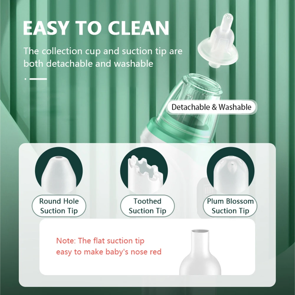 Electric Baby Nose Cleaner with Music Suck Snot Soft Silicone Adjustable Suction Child Nasal Aspirator Health Safety Low Noise