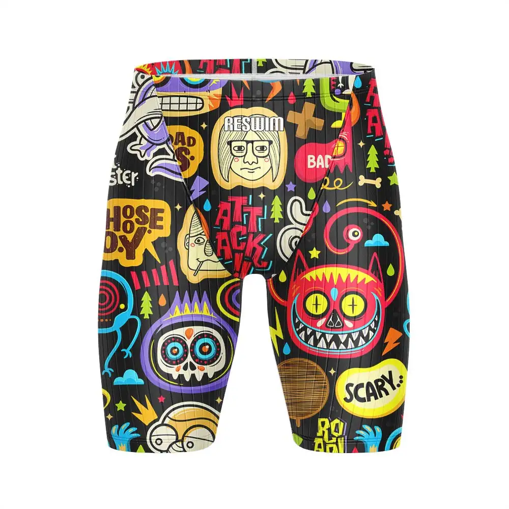 Summer Men's Swimming Trunks Swim Jammer Shorts Athletic Training Swimsuit Shorts Beach Tights Lycra Diving Surfing Pants