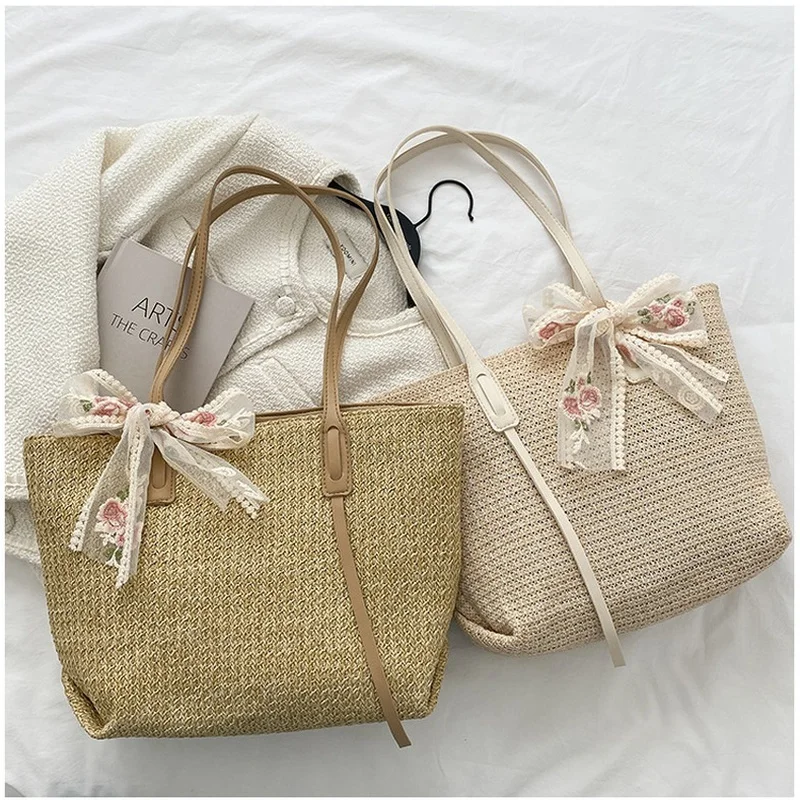 

Simple Straw Woven Women's Bag 2023 Summer New Beach Leisure Shoulder Bag Shopping Large Capacity Women's Backpack