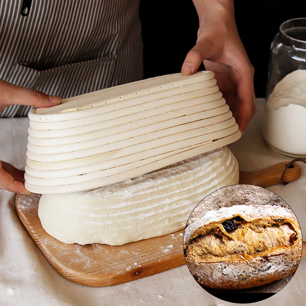 Oval Banneton Set for Professional and Home Bakers - Sourdough Bread Proofing Baskets