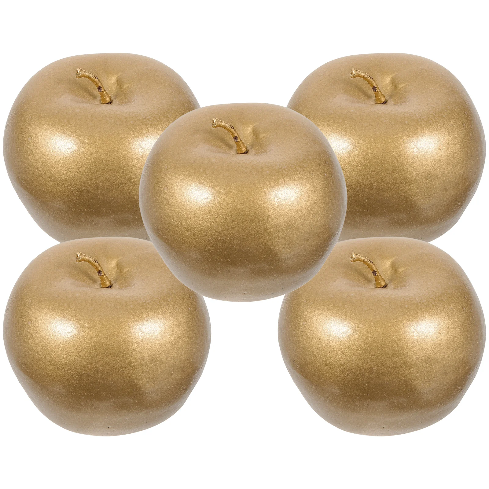 

5 Pcs Simulation Apple Model Dining Table Decor Gold Fake Food Realistic Apples