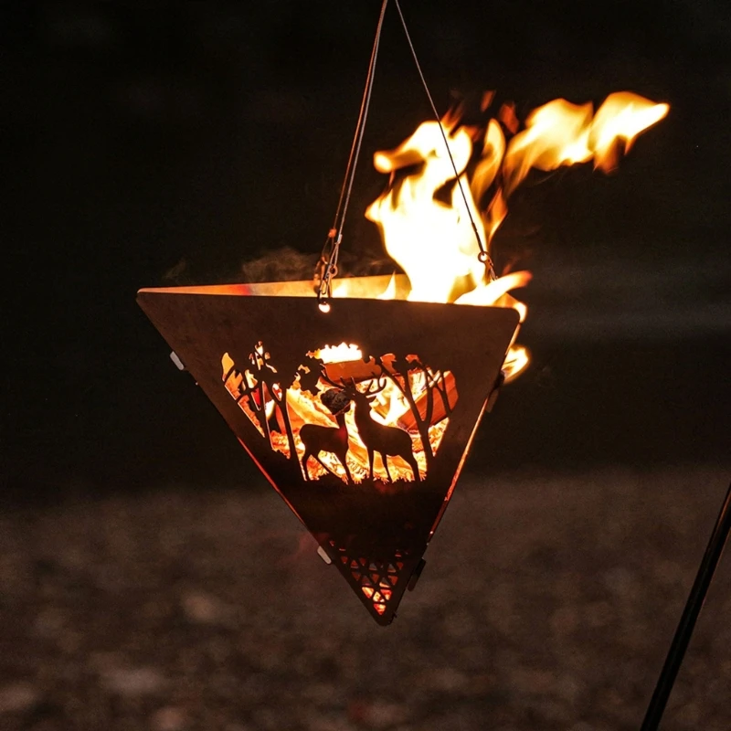 Wood Burning Camping Stove Bonfire Burning Stove Fire Triangle-Hanging Stove
