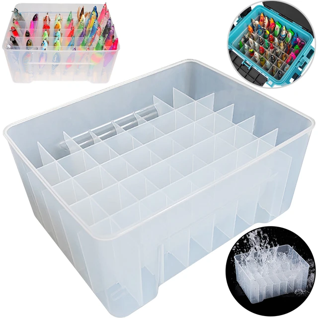 Cheap Fishing Bait Storage Box Large Capacity 40 Grids Drain Hole Design  Lightweight Portable Shrimp Bait Container Fishing Tackle Box