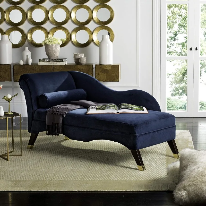 

Home Collection Caiden Navy Velvet Chaise with Pillow