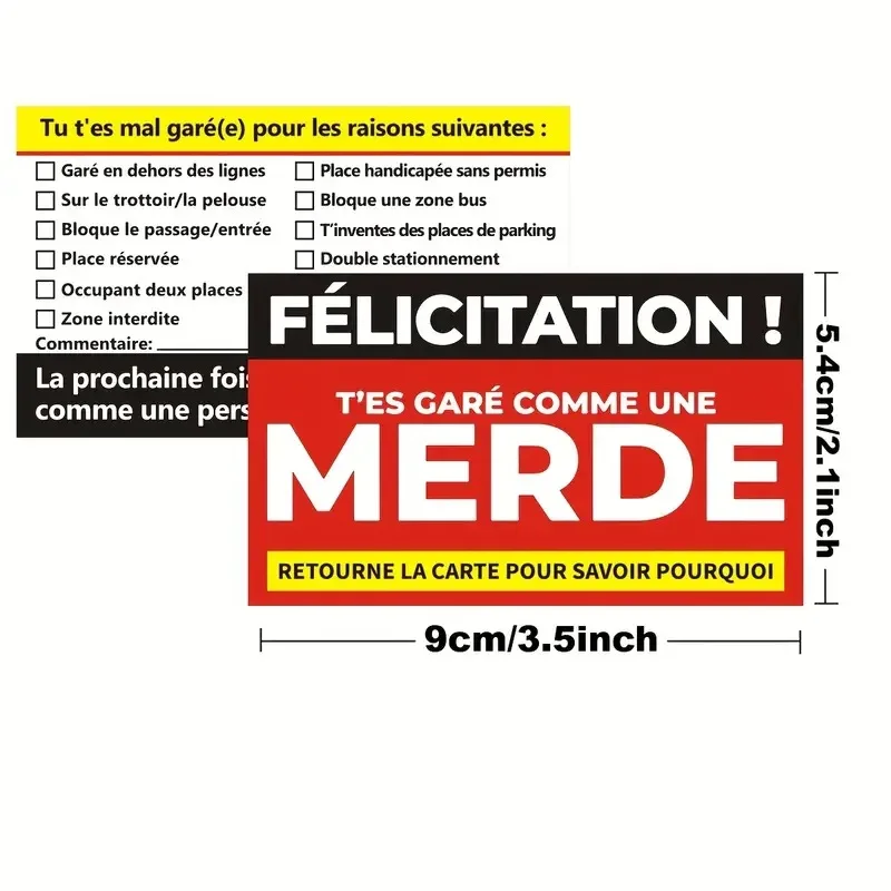 Lot cartes fausse contravention