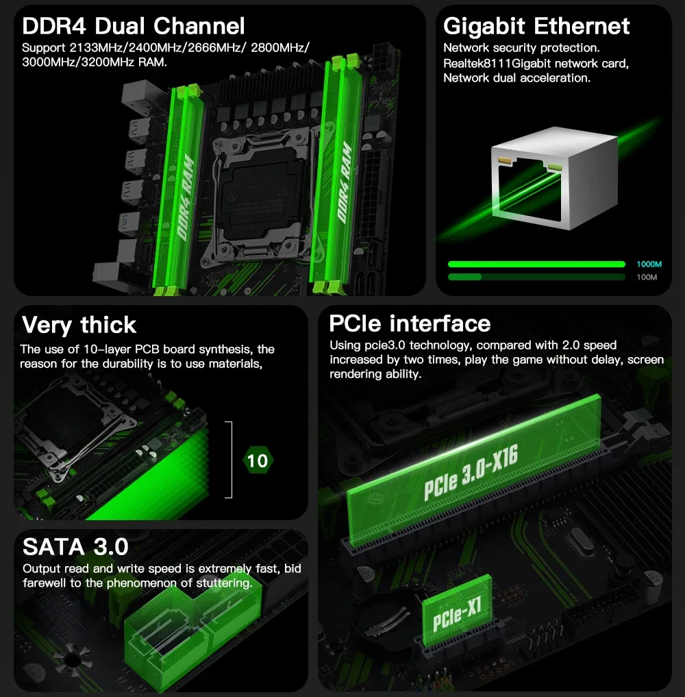 Материнская плата с поддержкой LGA 2011-3 Intel Xeon E5 V3 & V4 CPU ...